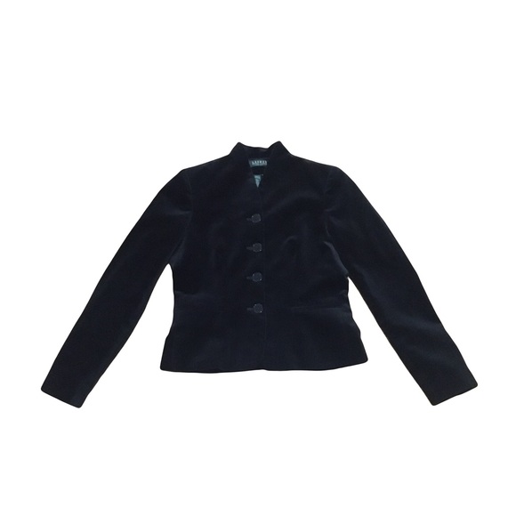 Ralph Lauren 2P Velvet Blazer Jacket Coat Pockets Green Label EUC - Picture 1 of 13